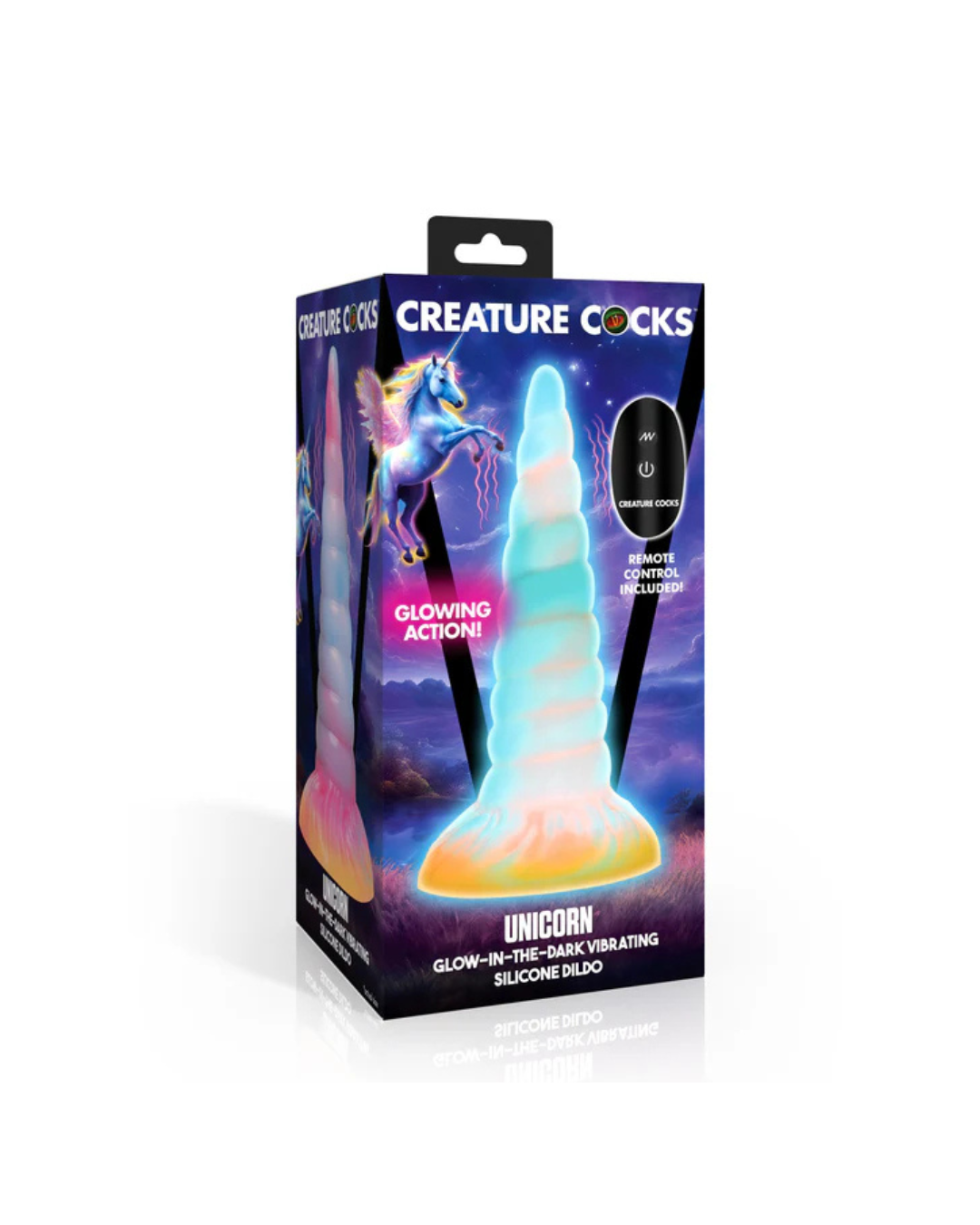 Creature Cocks Unicorn Glow in the Dark Vibrating Silicone Dildo Default Title Fantasy Dongs