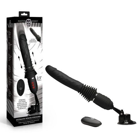 Master Series Ultimate Power Pounder 30 Centimeter USB Rechargeable Thrusting Vibrator Black DONGS Thrusting