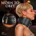 Master Series Hard Stance Padded Locking Posture Collar – Vegan Leather Collar > Bondage Gear > Collars & Leashes