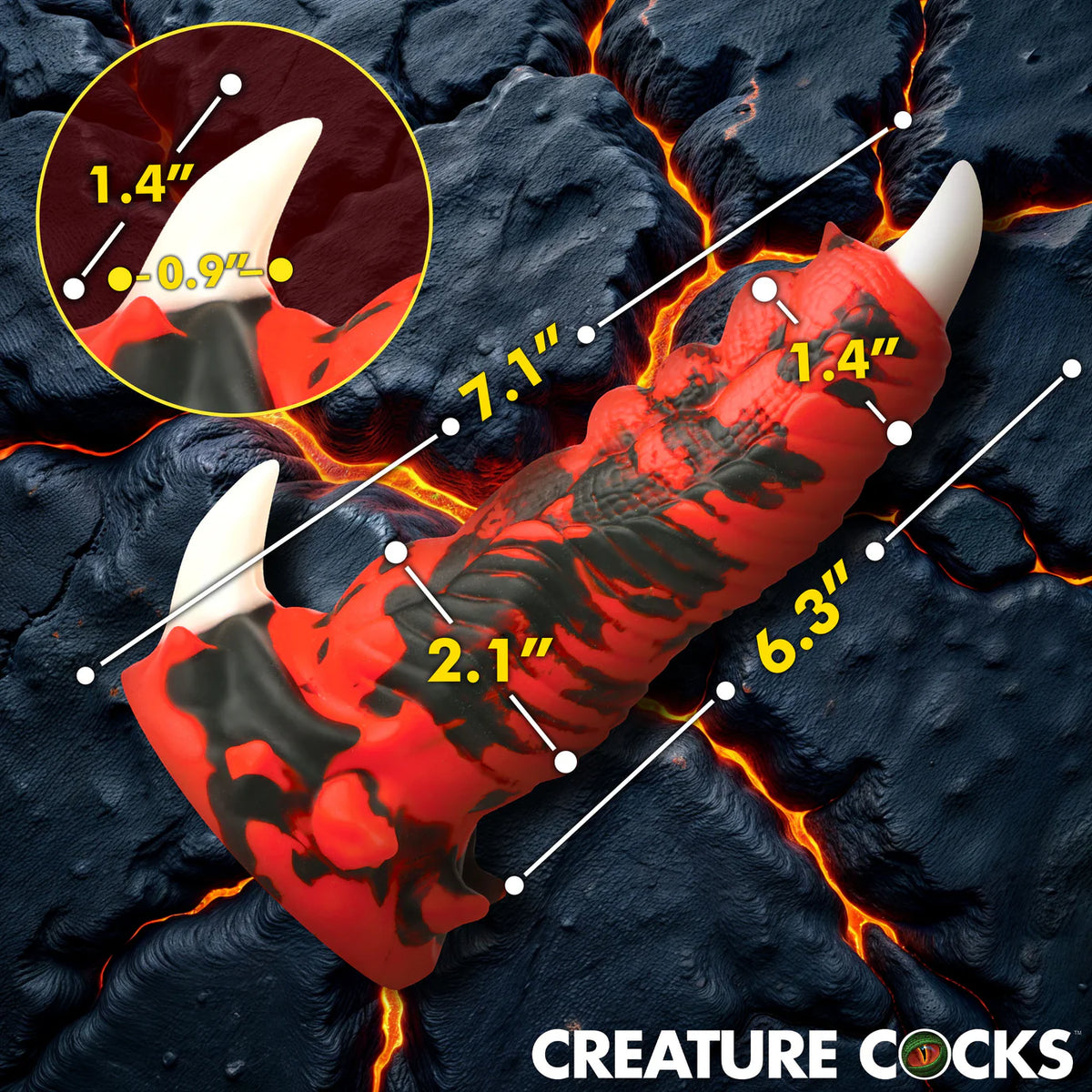 Creature Cocks Red Talon (Red/Black) – Textured Vibrating 7.1" Silicone Dildo > Dildos > Fantasy