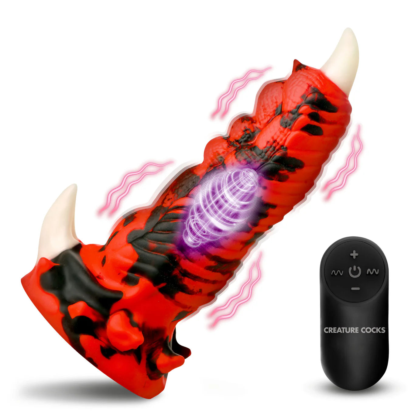 Creature Cocks Red Talon (Red/Black) – Textured Vibrating 7.1" Silicone Dildo > Dildos > Fantasy Main image