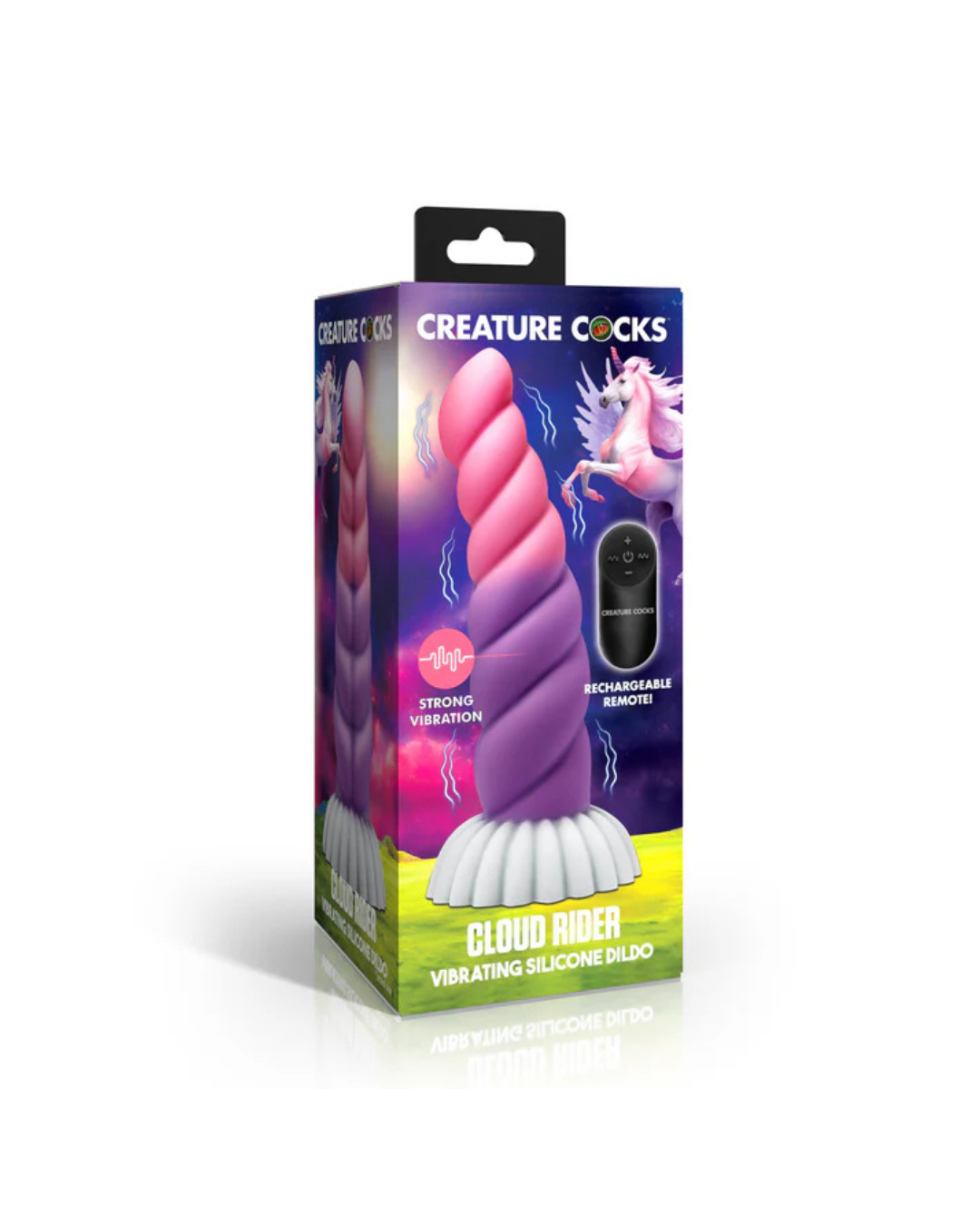 Creature Cocks Cloud Rider Unicorn (Pink Purple White) – 5.6" Vibrating Silicone Dildo Default Title > Dildos > Fantasy