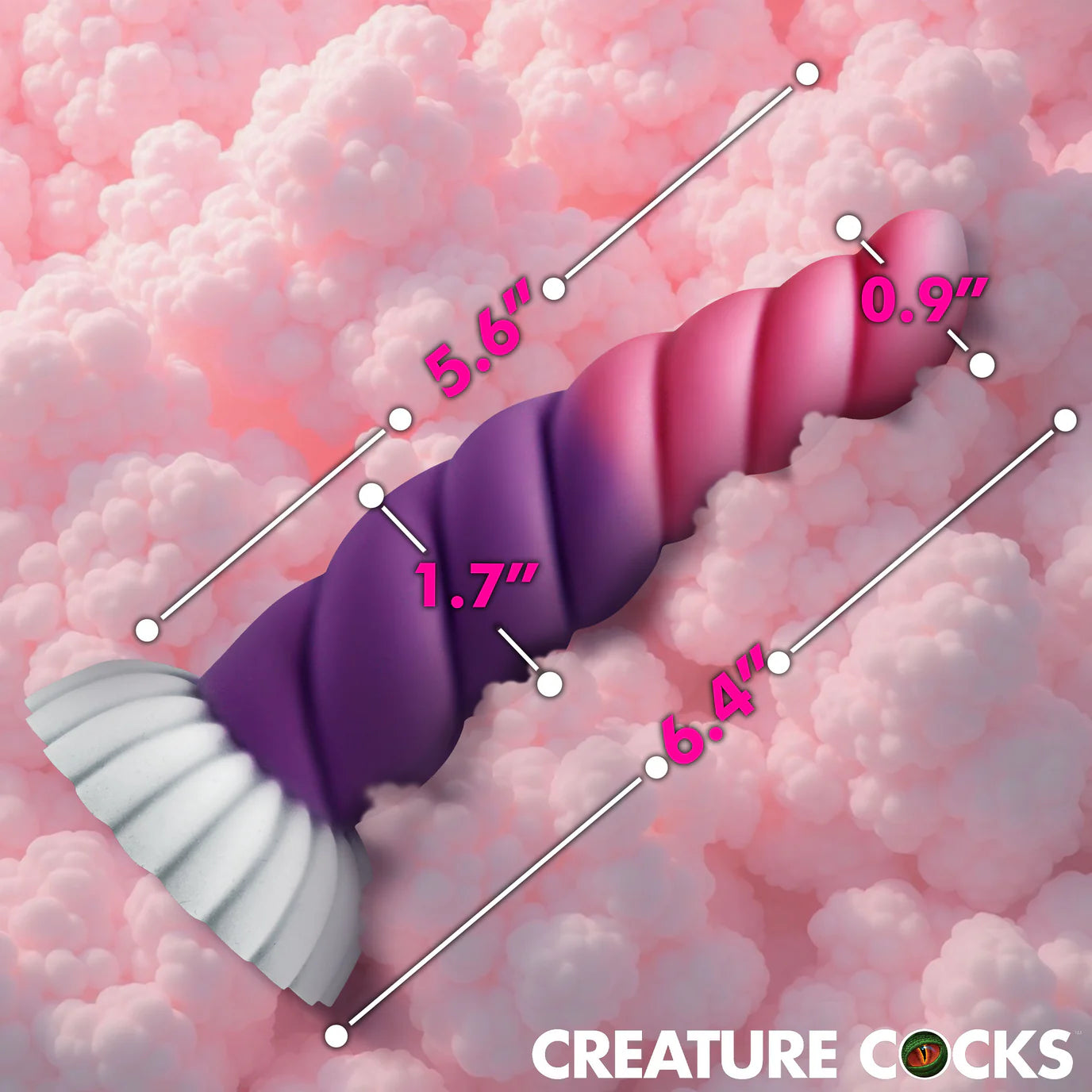 Creature Cocks Cloud Rider Unicorn (Pink Purple White) – 5.6" Vibrating Silicone Dildo > Dildos > Fantasy