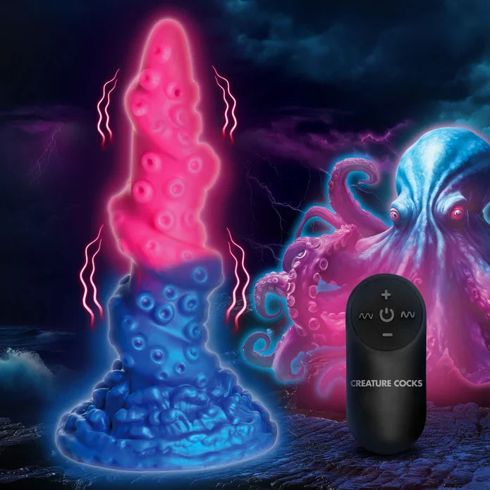 Creature Cocks Lord Kraken 8.3" Glow-in-the-Dark Silicone Vibrator > Dildos > Fantasy