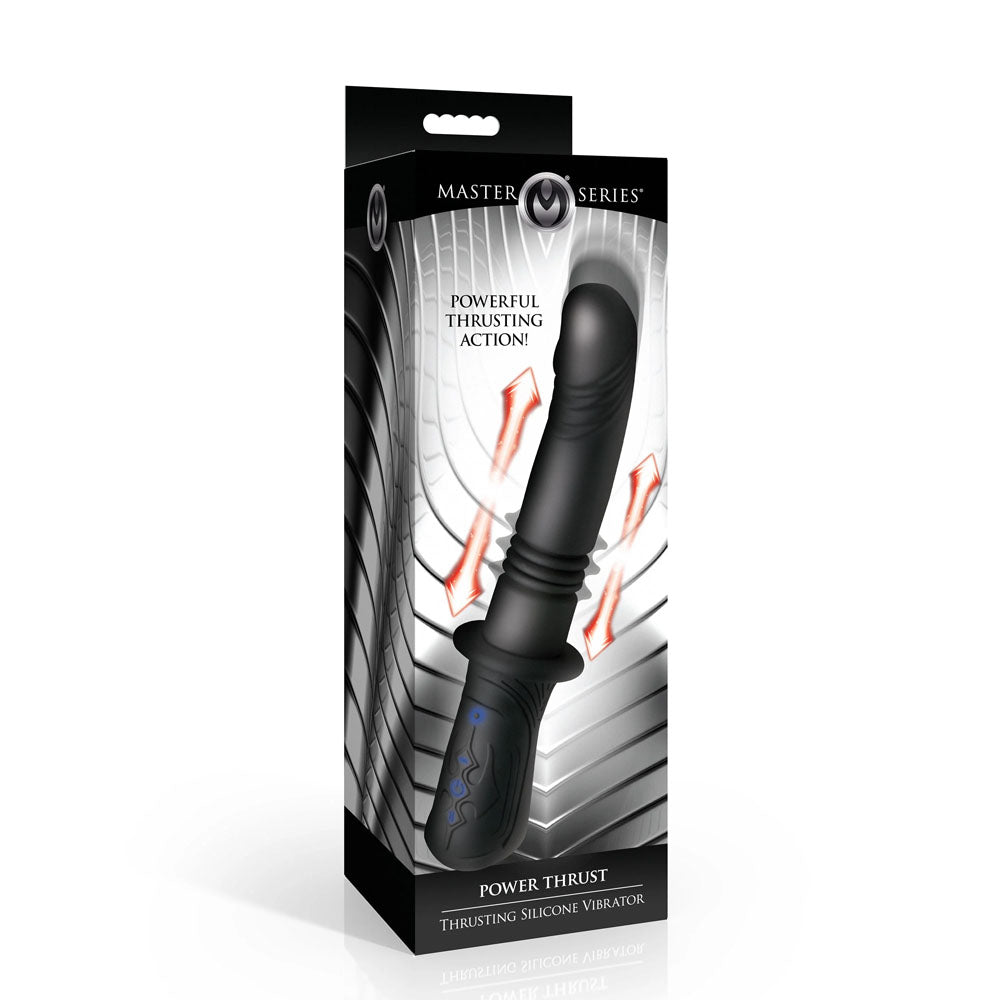 Master Series Power Thrust 26.4 Centimeter USB Rechargeable Thrusting Vibrator Black DONGS Thrusting