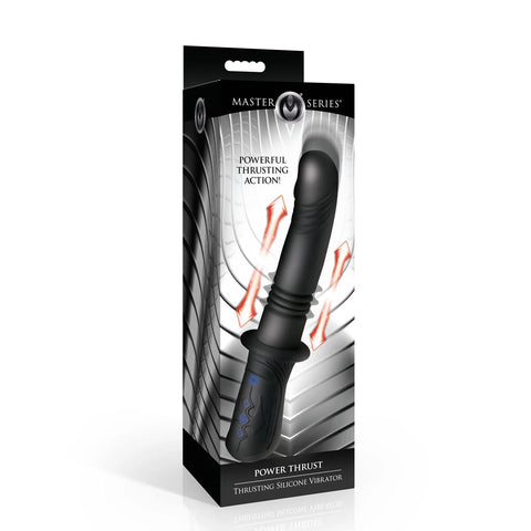 Master Series Power Thrust 26.4 Centimeter USB Rechargeable Thrusting Vibrator Black DONGS Thrusting