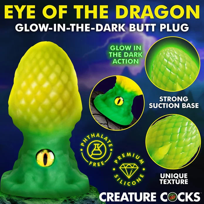 Creature Cocks Eye of the Dragon Silicone Butt Plug - Green