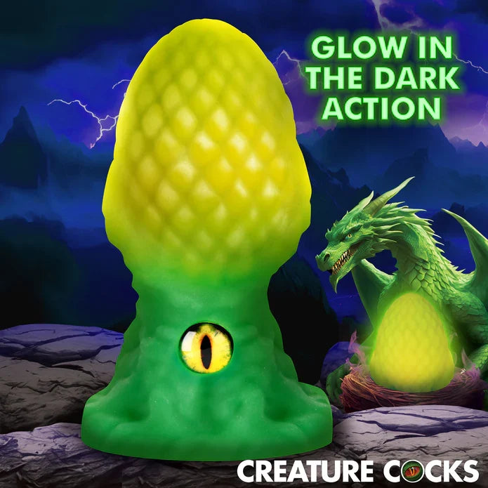 Eye of the Dragon 4.61" Silicone Butt Plug in Green by Creature Cocks > Dildos > Fantasy