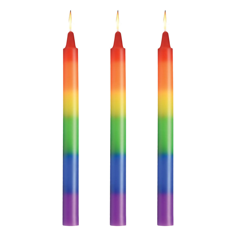 Master Series Pride Rainbow Drip Candles Set of 3 Drip Candles