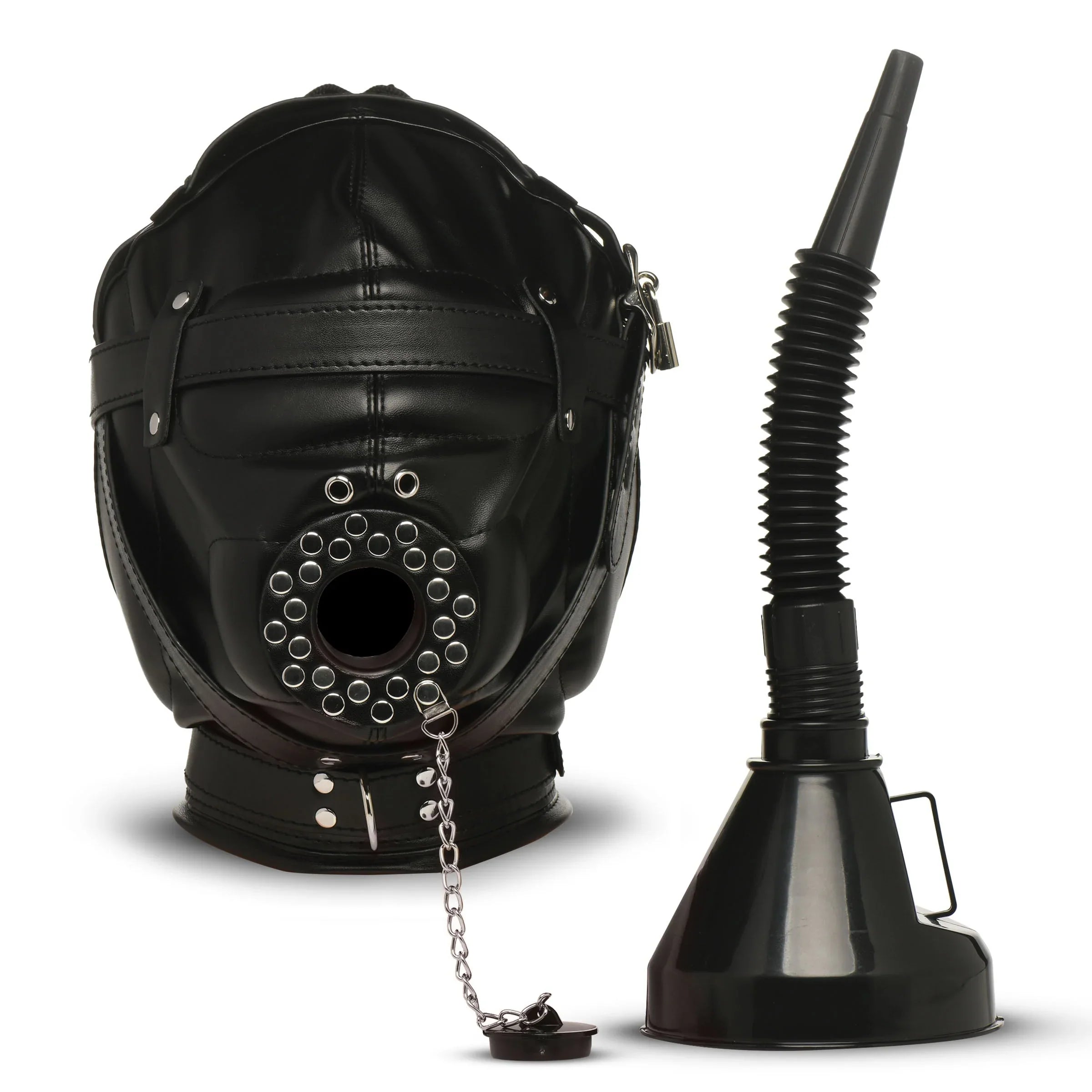 Master Series Degraded Sensory Deprivation Hood with Funnel – Sensory Hood > Bondage Gear > Medical Instruments