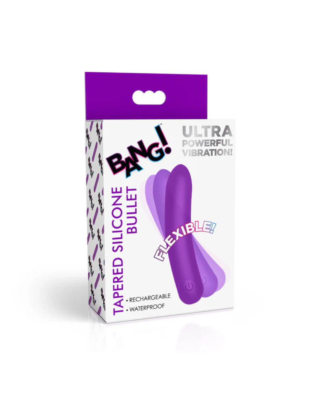 Bang Tapered Flexible Silicone Bullet Vibrator Purple Purple BULLETS