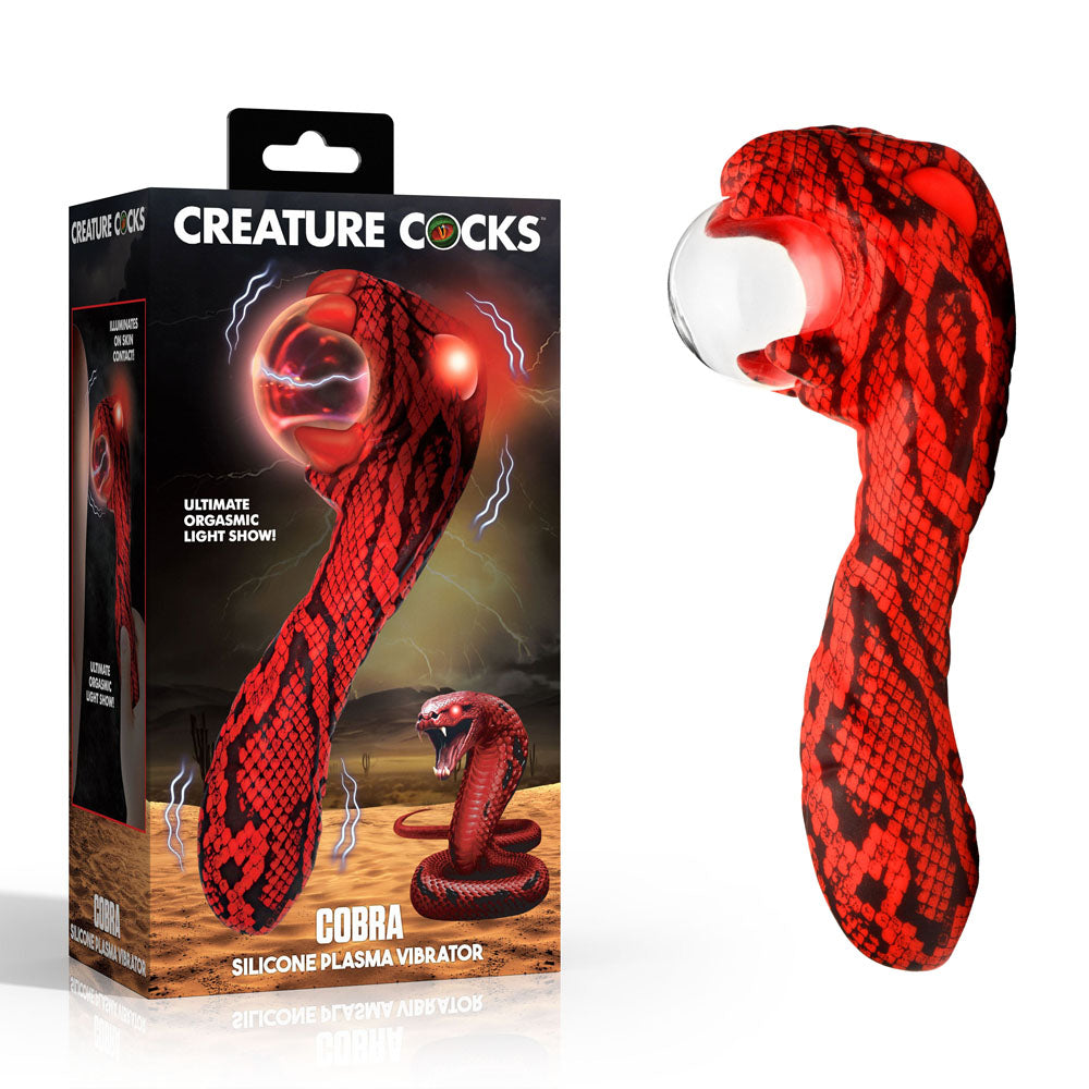 Creature Cocks Cobra (Black and Red) – USB Rechargeable 18.5 cm Fantasy Vibrator Red > Vibrators > Unconventional