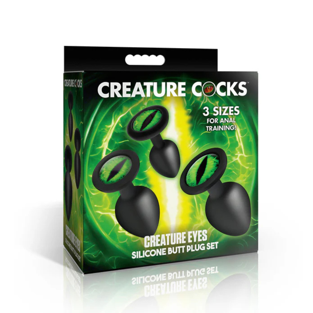 Creature Cocks Creature Eyes Silicone Butt Plug Set – Small, Medium, Large Sizes Default Title > Anal Range > Butt Plug Kits