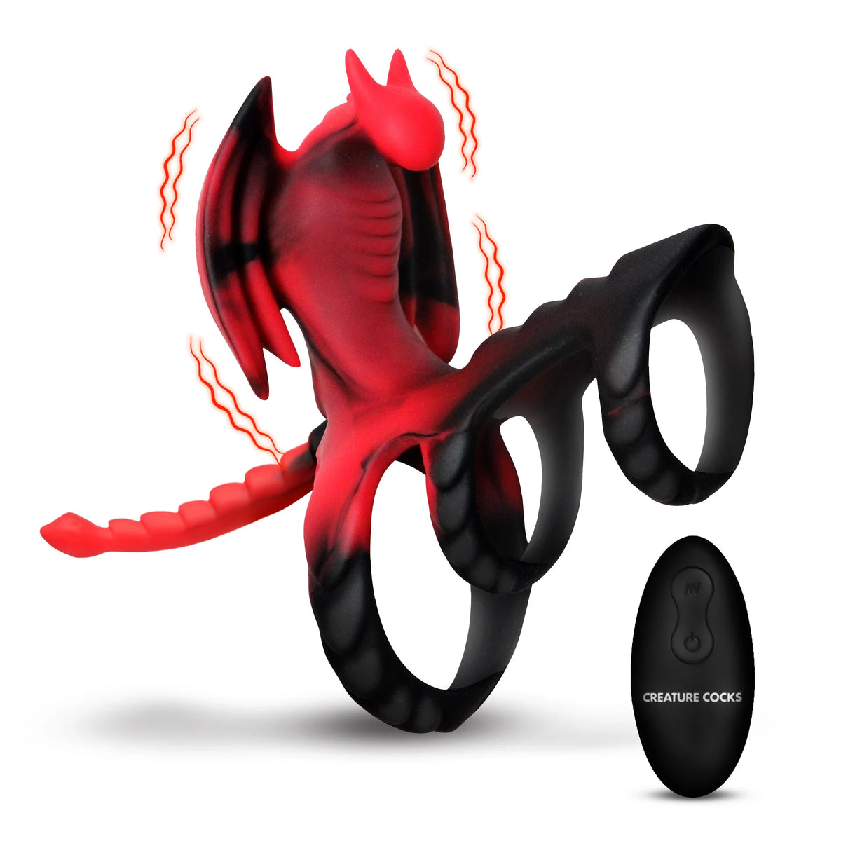 Dragon Flight Multi-Ring Vibrating Silicone Cock Ring > Sex Toys For Men > Penis Sleeves