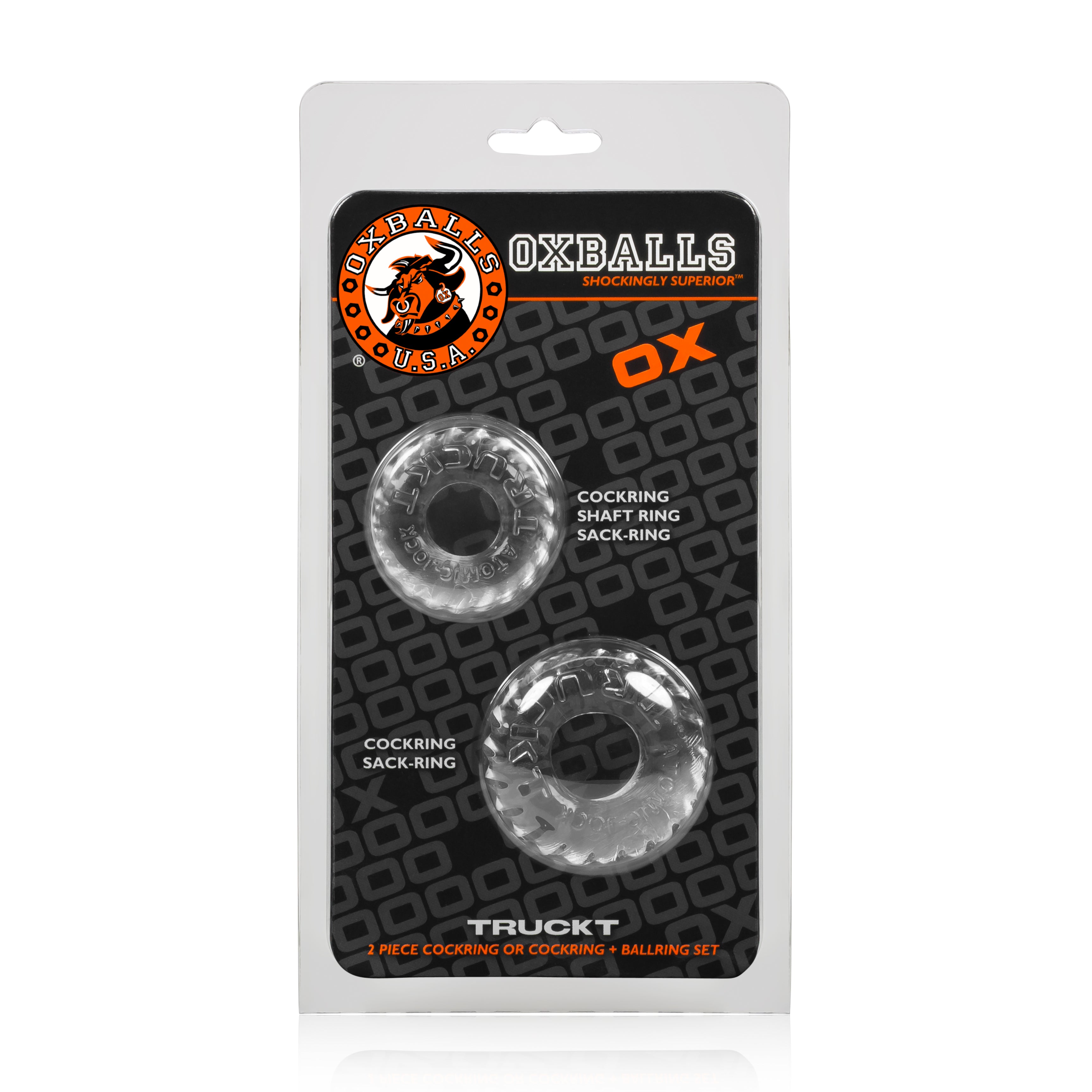 OXBALLS TRUCKT 2-pack stretchy cockring - Clear