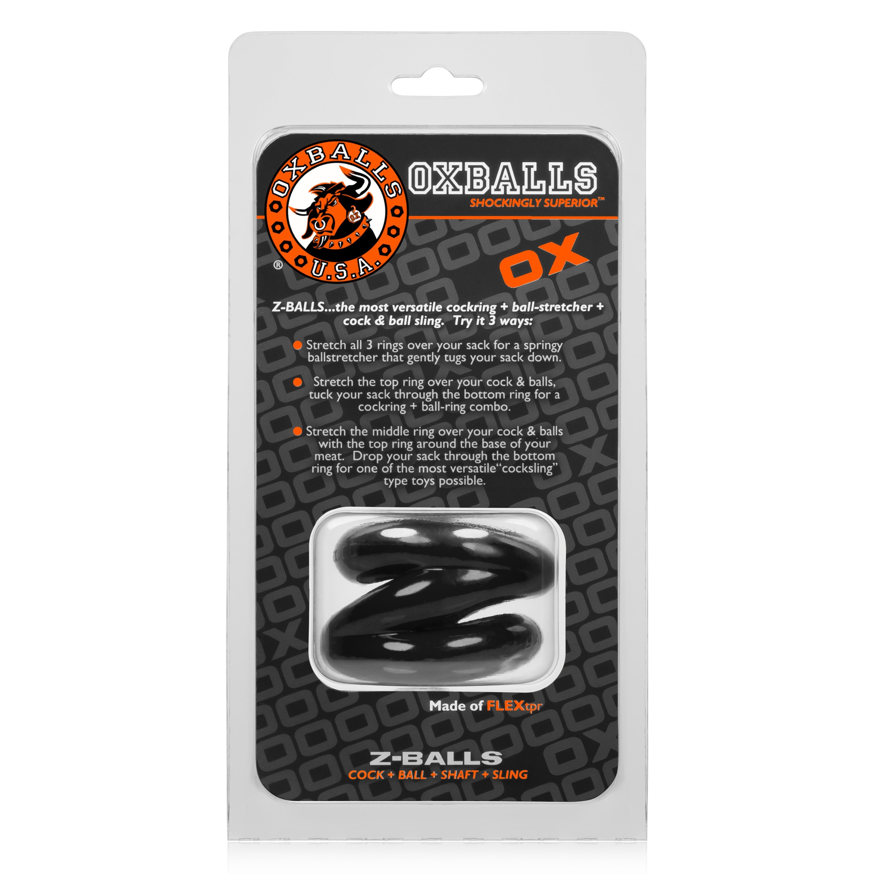 Z Balls Zig Zag Cock Ring and Ball Stretcher Night Edition > Sex Toys For Men > Ball Stretchers