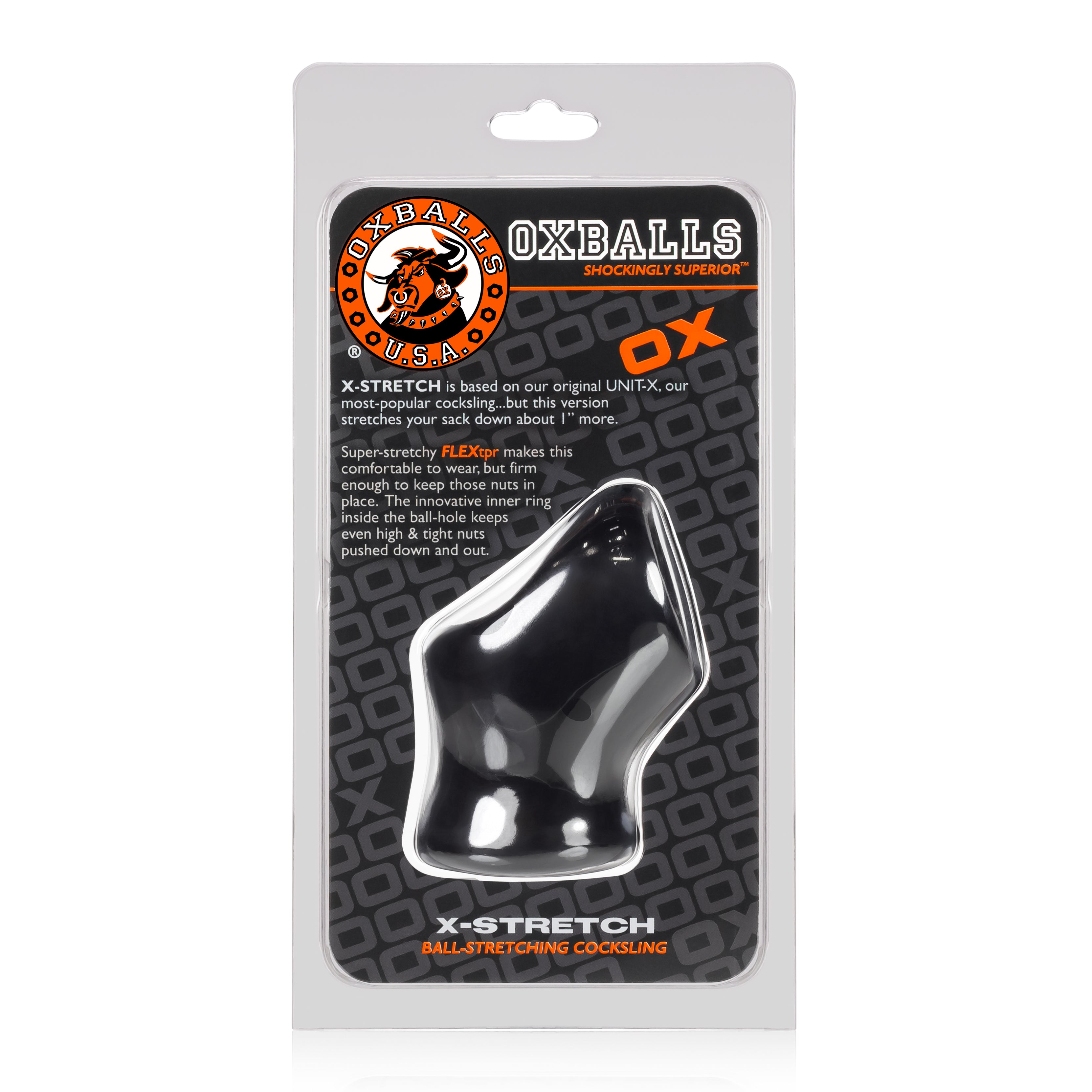 Unit X Stretch Cocksling in Black for Enhanced Comfort and Support Black COCK RINGS Sling