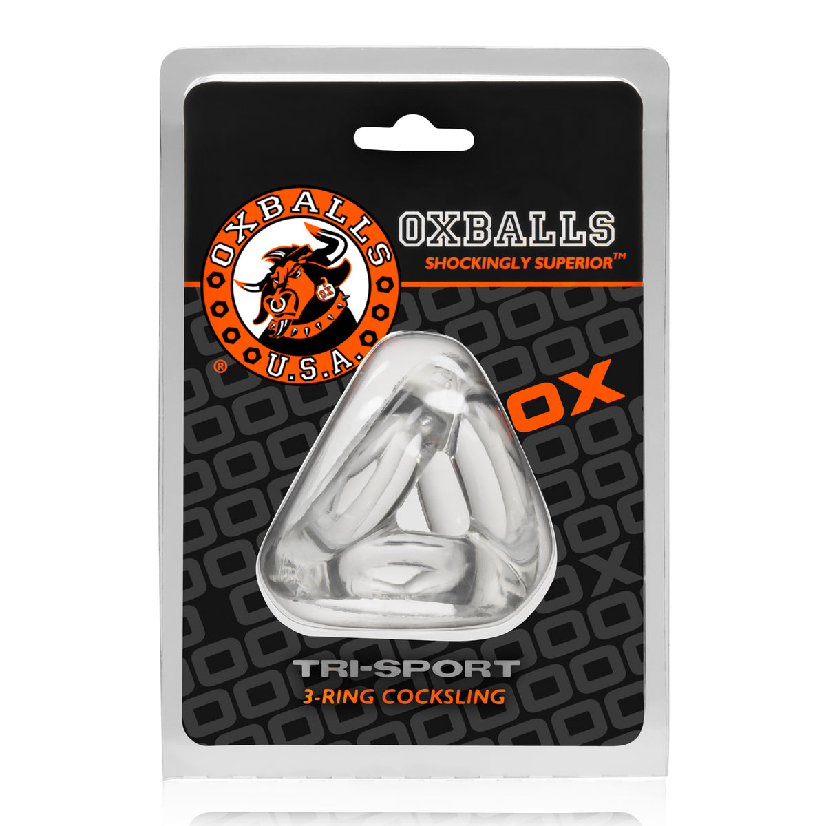 OXBALLS Tri-Sport Versatile 3-Ring Cocksling Clear – Flexible Durable Comfort Clear Cockrings