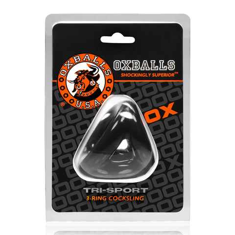 Tri Sport 3 Ring Cock Ball Sling for Ultimate Pleasure and Support Black COCK RINGS Sling