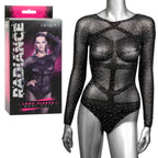 Radiance Long Sleeve Black Mesh Bodysuit – Rhinestone Lingerie Black One Size > Clothes > Bodies and Playsuits