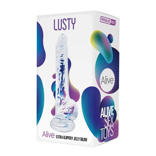 Alive Lusty 7 Inch Transparent Hypoallergenic Jelly Dildo Waterproof Default Title DONGS