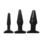 Anal Trainer Kit Black – Three Progressive Sizes Beginner Anal Plugs Set (11.5 cm) > Anal Range > Butt Plug Kits