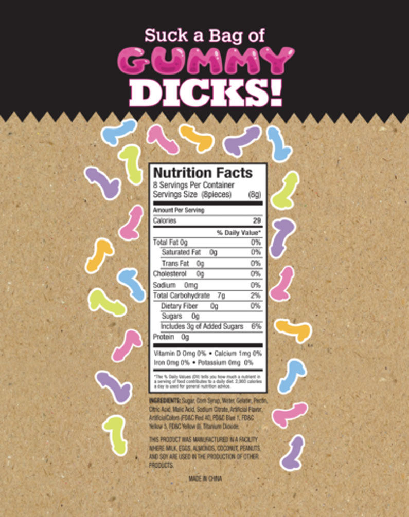 Suck a Bag of Gummy Dicks – Fruit-Flavored Gummy Candy Default Title > Novelties > Candy & Edible Items Main image