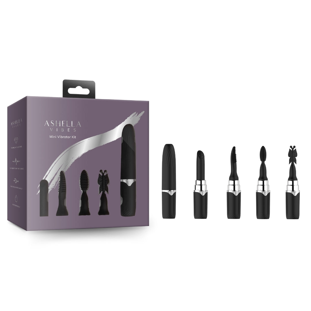 Ashella Vibes Mini Vibrator Kit with Silicone Attachments Default Title BULLETS