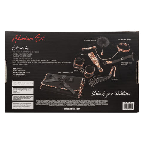 Unleashed Adventure Set 7-Piece Animal Print Faux Leather BDSM Kit with Travel Case > Bondage Gear > Bondage Kits