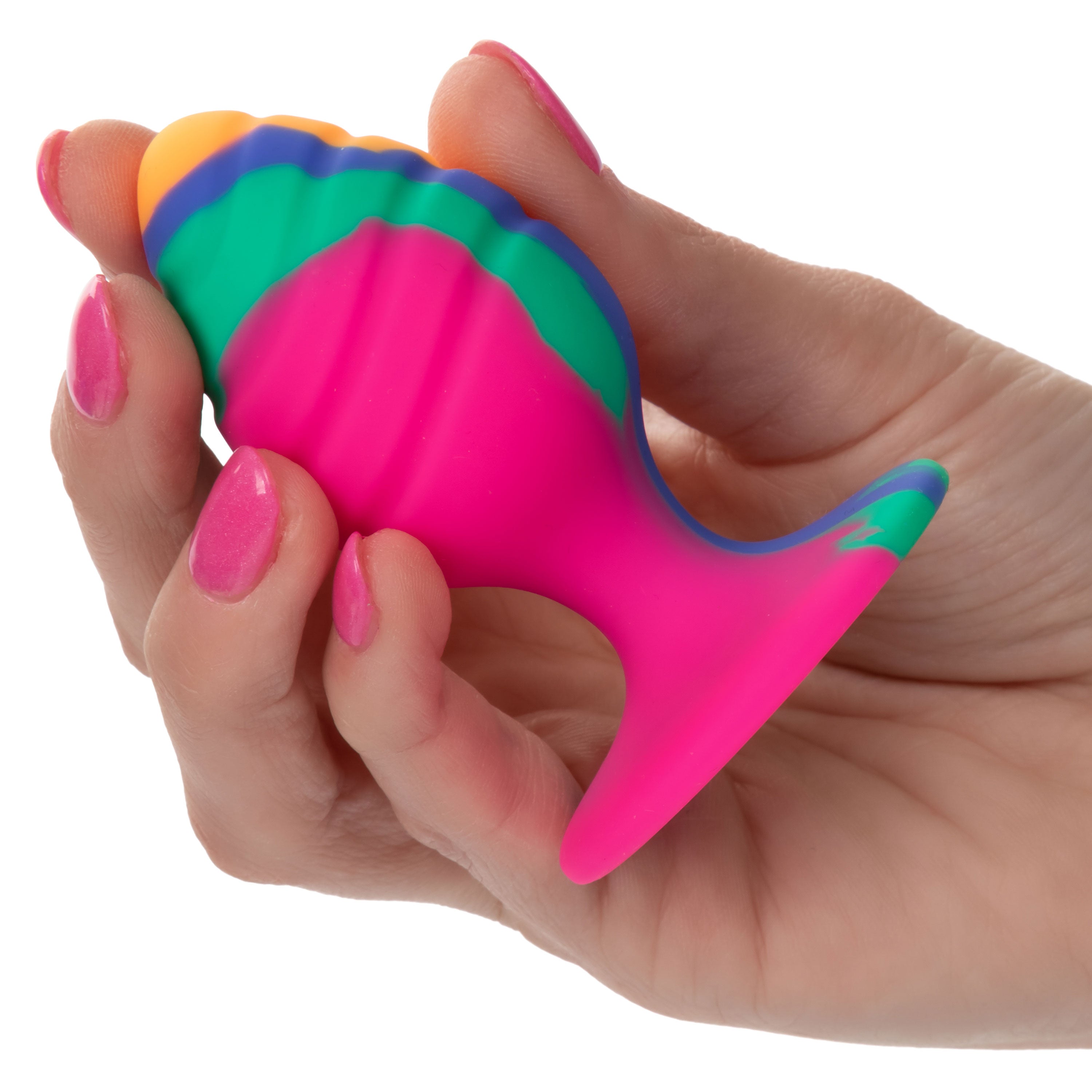 Cheeky Medium Swirl Tie Dye – Colorful Medium Butt Plug 3 Inch Secondary image