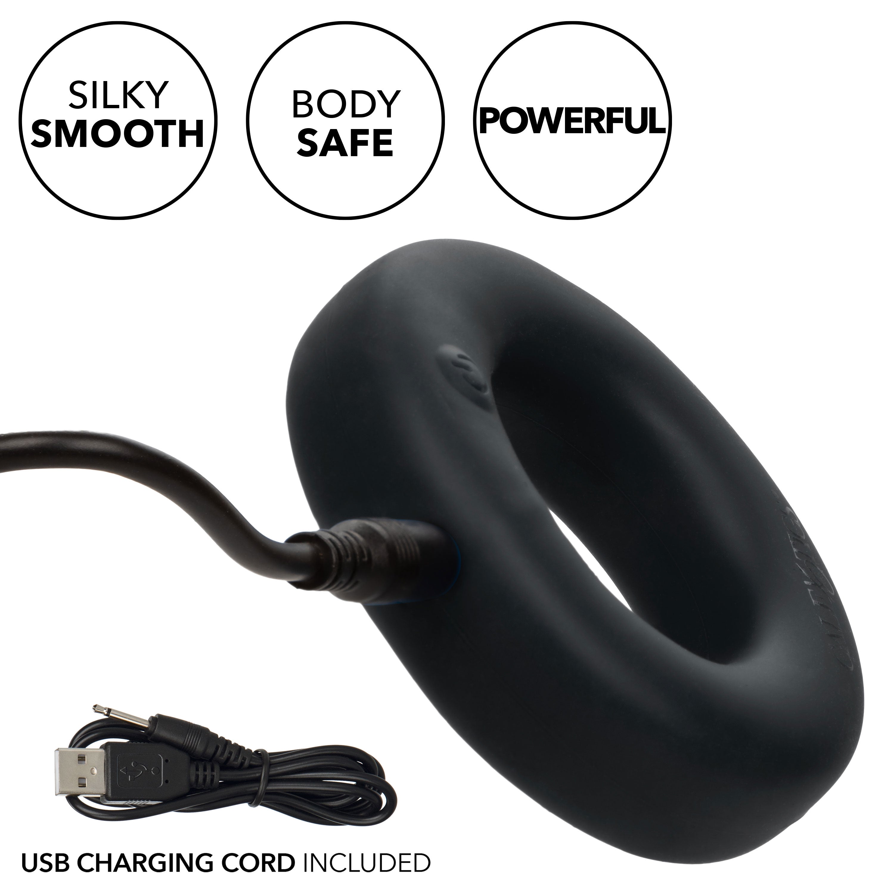 Link Up Optimum Black Dual-Density Silicone Vibrating Enhancer and Ultra-Soft Textured Support Ring > Cock Ring > Vibrating