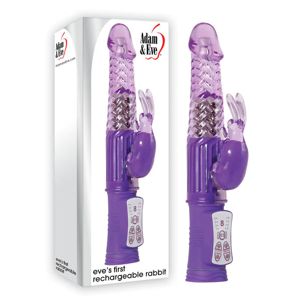 Adam & Eve Eve's First Rechargeable Rabbit - 22.9 cm (9'') Purple VIBRATORS-RABBIT
