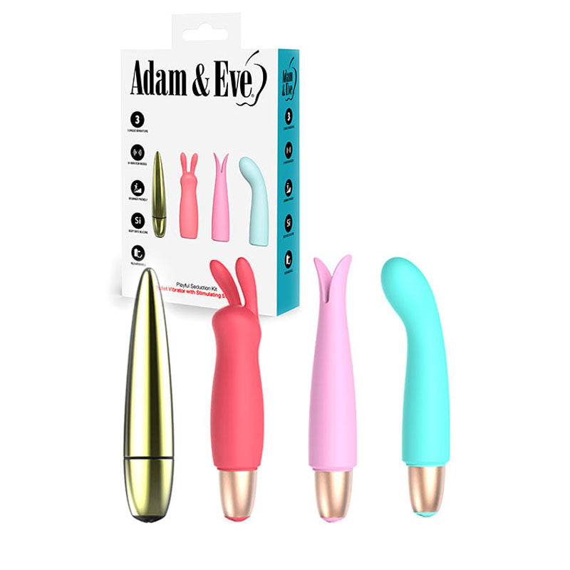Adam & Eve Playful Seduction Kit - Vibrator Set Coloured > Sex Toys > Couples Toys Main image