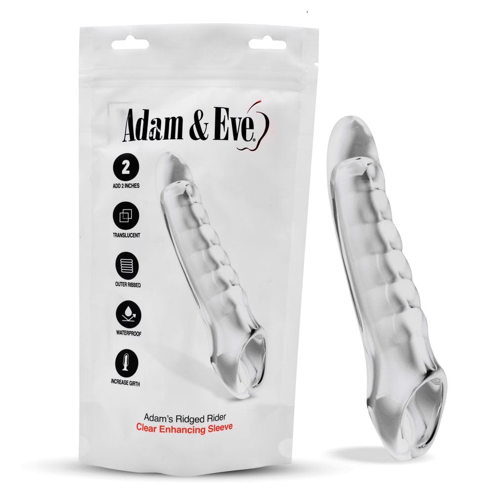 Adam & Eve Ridged Rider 7 Inch Penis Extension Clear > Sex Toys For Men > Penis Sleeves Main image