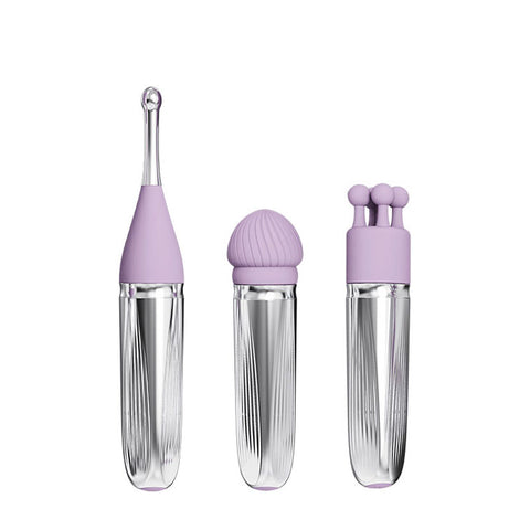 Adam & Eve Sweet Dreams Massager Kit 8 Tips Lavender Rechargeable STIMULATORS