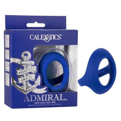 Admiral Cock and Ball Dual Ring Silicone Enhancer, 2.5 x 2 Inches, Phthalate Free and Waterproof COCK RINGS Sling