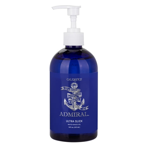 Admiral Ultra Slick Water Based Gel Lubricant 16 fl oz Blue Bottle Water Based Lube