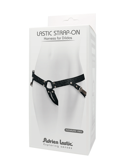 Adrien Lastic Black Denim Strap-on Harness with Silicone Ring Adjustable Waistband STRAP-ONS
