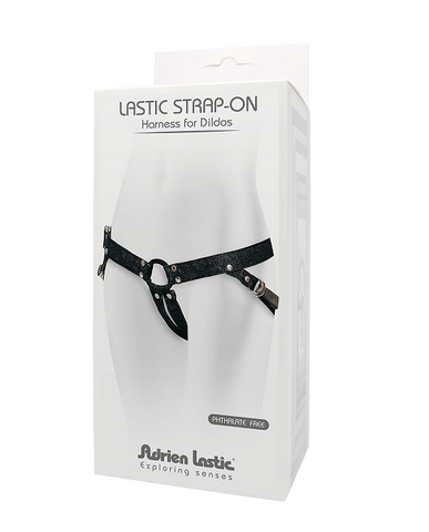 Adrien Lastic Black Denim Strap-on Harness with Silicone Ring Adjustable Waistband STRAP-ONS