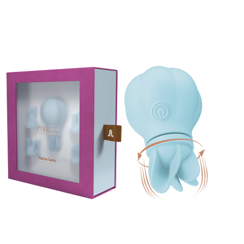 Adrien Lastic Caress Blue Rotating Massager with 5 Interchangeable Heads and 10 Vibration Modes Vibrators