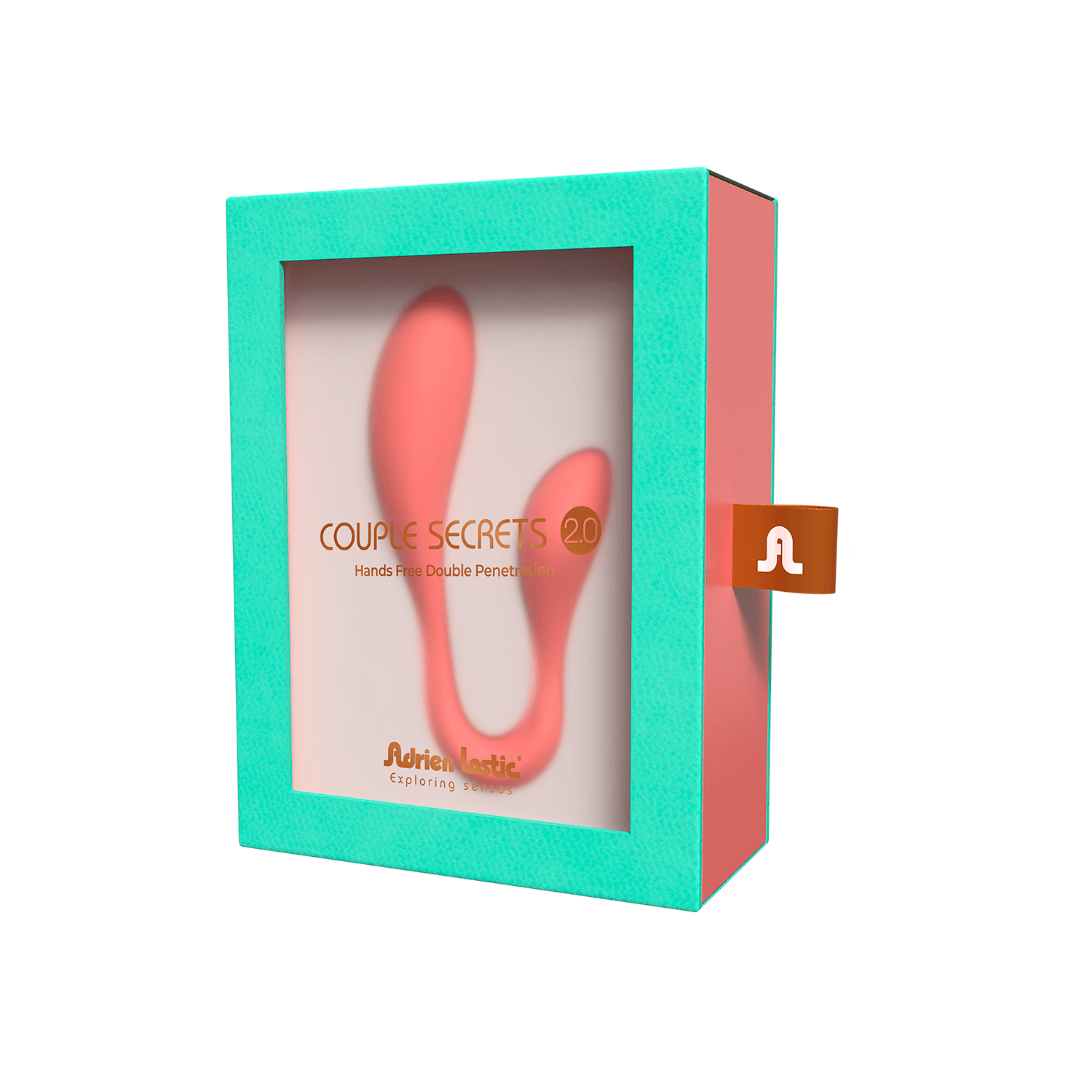 Adrien Lastic Couple Secrets II Dual-Head Vibrator with App Control, Silicone, Coral Pink Couples Toys