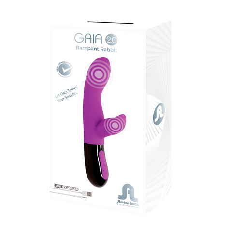 Adrien Lastic Gaia 2.0 Rampant Rabbit Purple Rechargeable Vibrator VIBRATORS-RABBIT