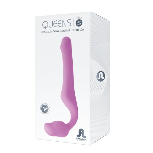 Adrien Lastic Queens 7 Inch Strapless Strap-On Pink Small Bendable Semi-Realistic Silicone Dildo > Dildos > Strapless Strap Ons