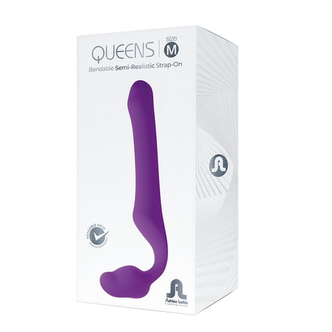 Adrien Lastic Queens Strapless Strap-On Purple Medium Bendable Semi-Realistic Silicone Dildo > Realistic Dildos and Vibes > Strapless Strap Ons