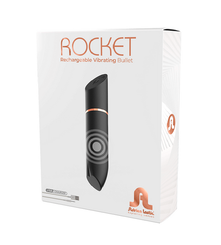 Adrien Lastic Rocket Black Rechargeable Vibrating Bullet Splashproof IPX5 BULLETS