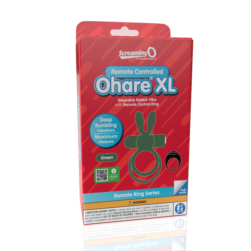 Screaming O Remote Controlled Ohare XL Vibrating Ring Green – Dual Ring Design with Remote Control Cock Rings Vibrating