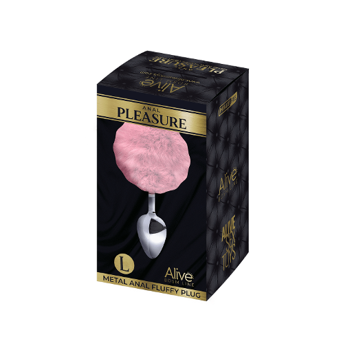 Alive Metal Fluffy Plug Pink Large > Anal Range > Tail Butt Plugs Main image