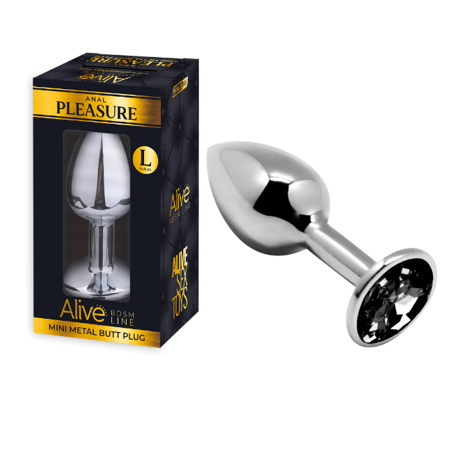 Alive Mini Metal Butt Plug Anal Pleasure Black Large 9 cm Diameter 4.1 cm > Anal Range > Jewel Butt Plugs