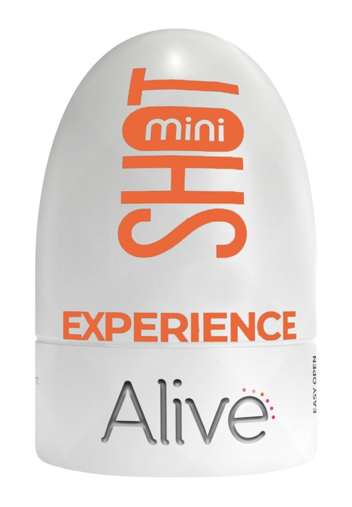 Alive Mini Shot Masturbator Compact Travel-Sized Stroker with Realistic TPE Material White and Orange Strokers - Manual