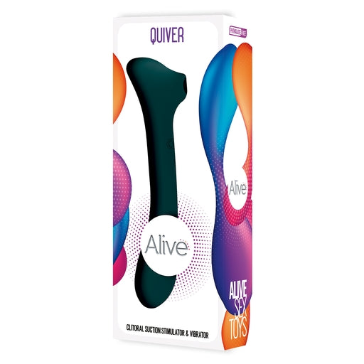 Alive Quiver Clitoral Massager Teal with 10 Vibration and Suction Modes, 20.2 cm > Sex Toys For Ladies > Air Pulsation Main image